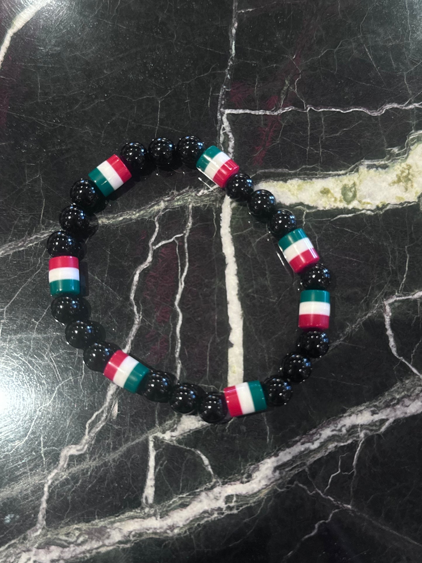 Italia Flag Beaded Bracelet