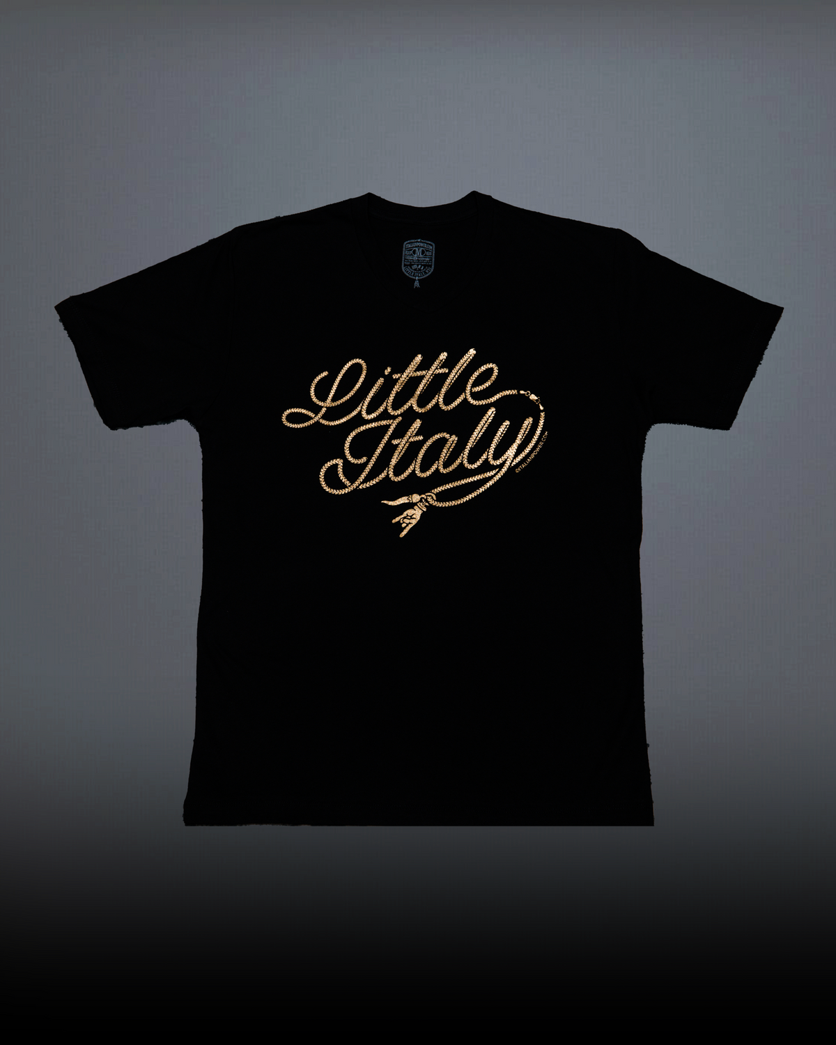 Little Italy Chain Black Tee