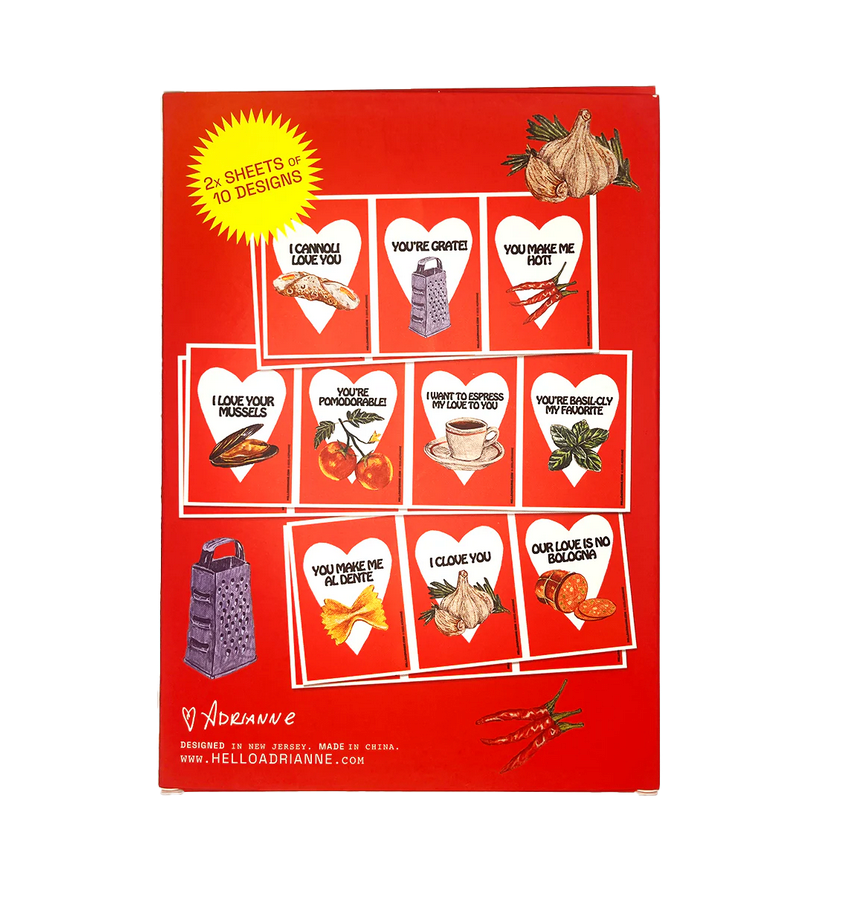 Italian Food Valentine's Cards