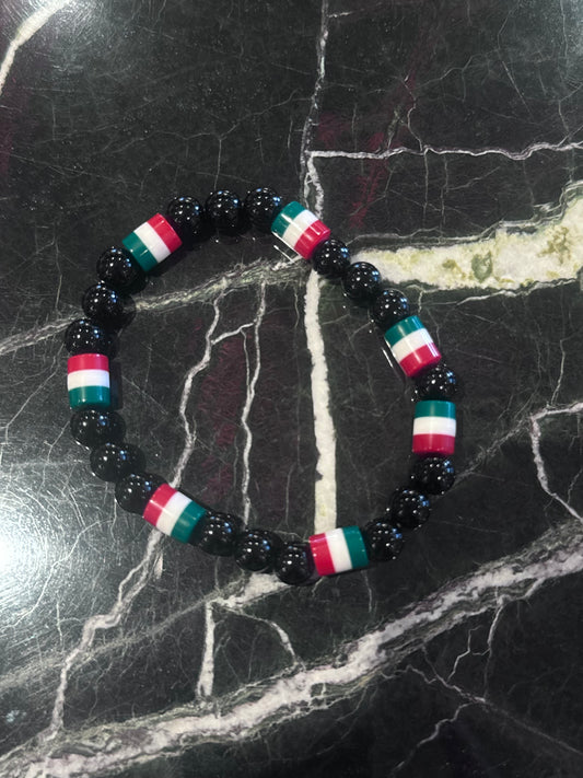 Italia Flag Beaded Bracelet