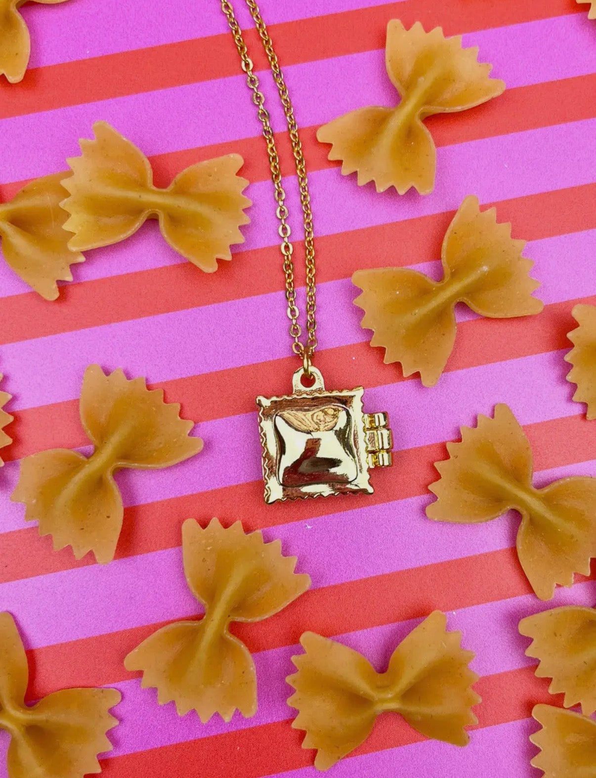 Ravioli Locket Necklace