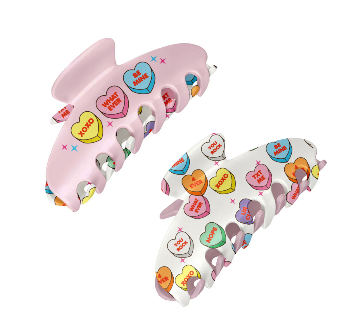 Candy Hearts Claw Clip